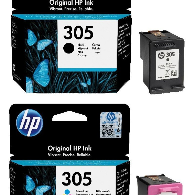 HP 305 Black & Tri-Colour Ink Cartridge Multipack HP 305 Black & Tri-Colour Ink Cartridge Multipack