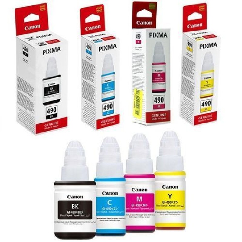 Canon GI-490 Ink Bottle - C/M/Y/B Canon GI-490 Ink Bottle - C/M/Y/B