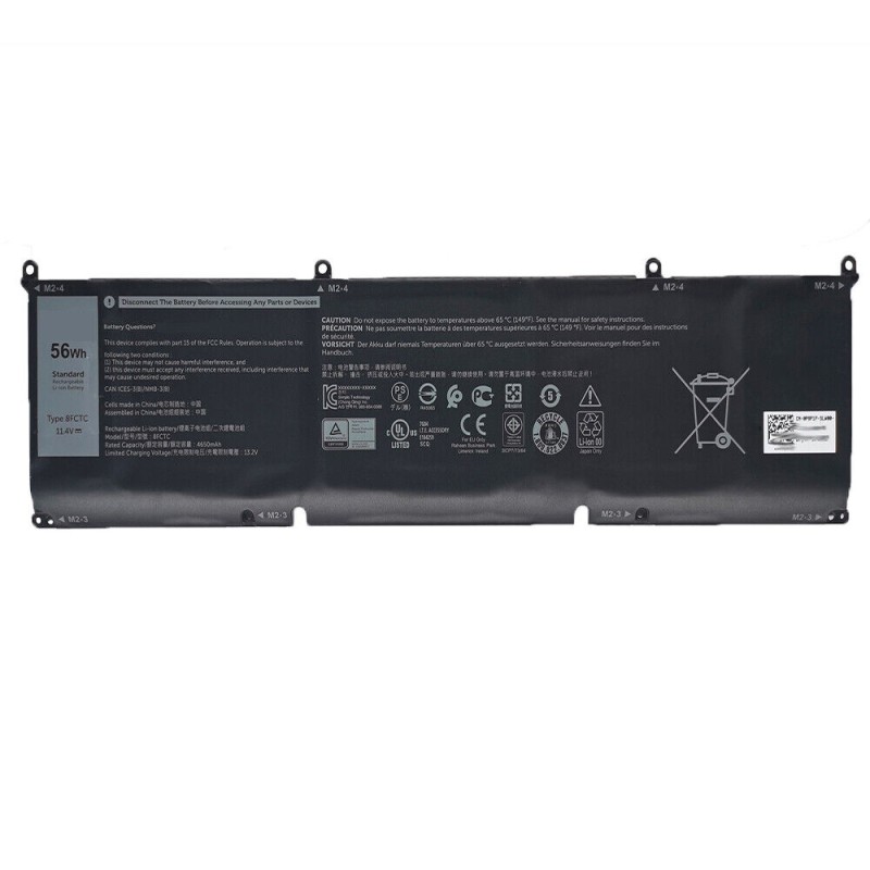 ew 11.4V 56Wh 8FCTC Battery Compatible with Dell XPS 15 9500 Precision 5550 Alienware M15 R3 M17 R3 69KF2 08FCTC 70N2F 070N2F 0M59JH 0P8P1P 0DVG8M Series,Black