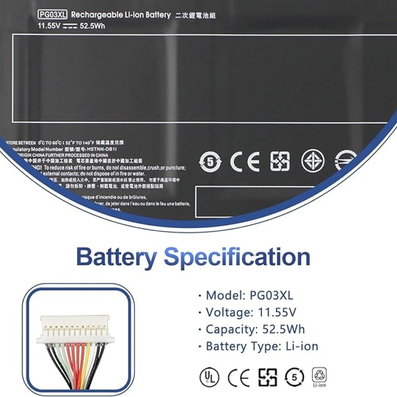 Wefly PG03XL Laptop Battery Compatible for HP Gaming 15-dk0xxx 15-dk1xxx 15-dk2xxx 15-ec0xxx 15-ec1xxx 15-ec2xxx 16-a0xxx 15-dk0015la 15-dk0001la 15-dk0001la 15-dk0001la 15-dk0001la 0007ng HSTNN-DB9G Wefly PG03XL Laptop Battery Compatible for HP Gaming 15-dk0xxx 15-dk1xxx 15-dk2xxx 15-ec0xxx 15-ec1xxx 15-ec2xxx 16-a0xxx 15-dk0015la 15-dk0001la 15-dk0001la 15-dk0001la 15-dk0001la 0007ng HSTNN-DB9G