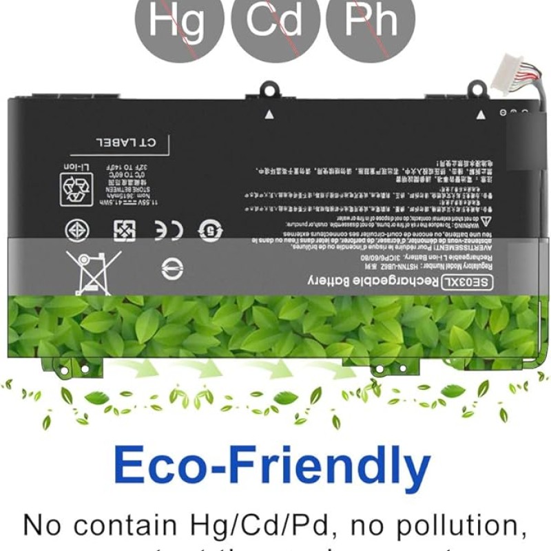 Exmate Battery for HP SE03XL HSTNN-LB7G 849568-421 849908-850 TPN-Q171, HP Pavilion 14-AL000 Series Pavilion 14-AL001ng, HP Pavilion 14-AL100 Series Pavilion 14-AL102ng [11.55V 3400] 39.27 Wh]