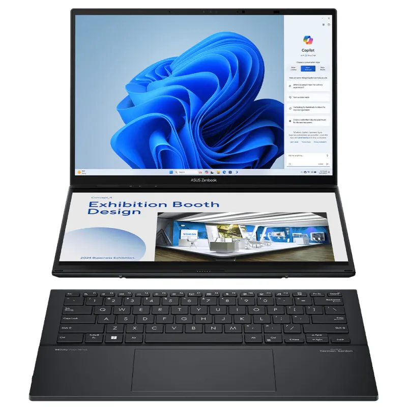 ASUS ZenBook DUO UX8406CA-OLED009WS Gaming Laptop (Intel Core Ultra 9 285H - 32GB Ram - M.2 NVMe 2TB - Intel Arc Graphics - 14.0 Inch 3K Touchscreen 120Hz - Stylus ASUS Pen - Laptop Sleeve - Win11) - Inkwell Gray ASUS ZenBook DUO UX8406CA-OLED009WS Gaming Laptop (Intel Core Ultra 9 285H - 32GB Ram - M.2 NVMe 2TB - Intel Arc Graphics - 14.0 Inch 3K Touchscreen 120Hz - Stylus ASUS Pen - Laptop Sleeve - Win11) - Inkwell Gray