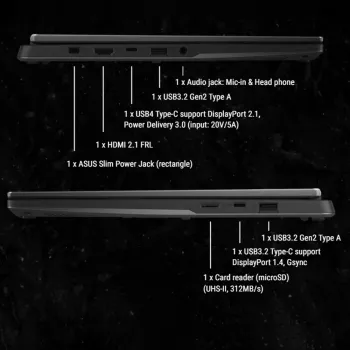 ASUS TUF Gaming A14 FA401UV-RG020W Laptop (AMD Ryzen 7-8845HS - 16GB Ram - M.2 NVMe 512GB - Nvidia RTX 4060 8GB - 14.0 Inch WQXGA IPS 165Hz- Win11) - Jaeger Gray