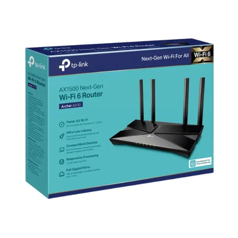 TP-Link Archer AX10 Wi-Fi 6 Router, AX1500
