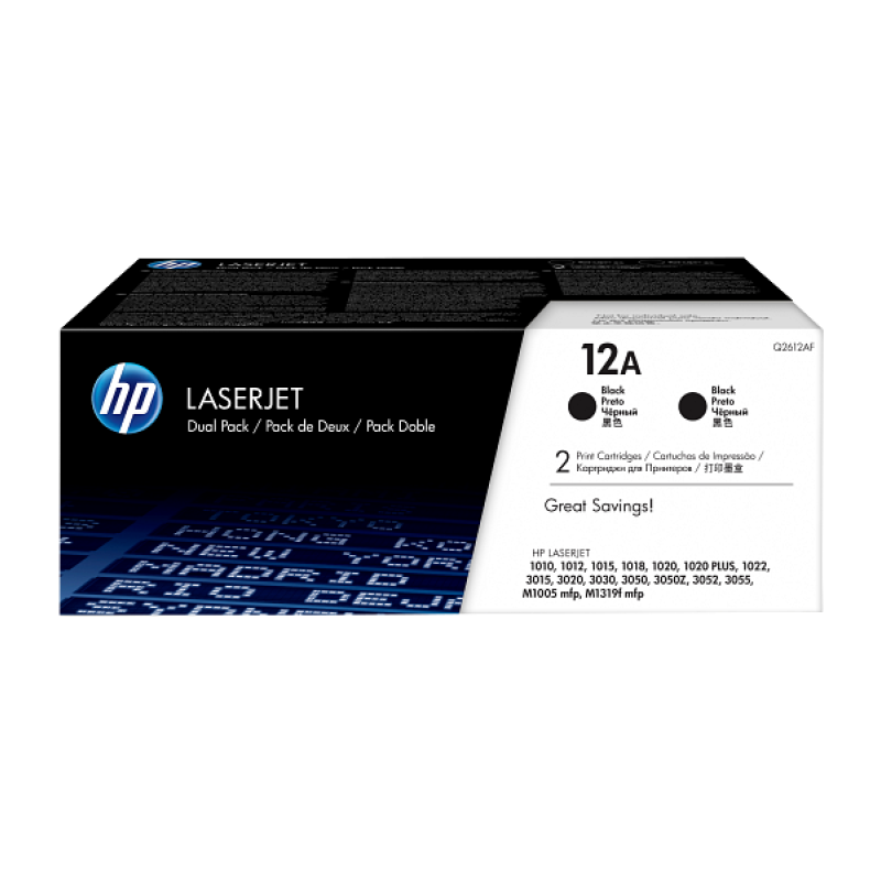 HP 12A Black Original LaserJet Toner Cartridge (Q2612A) HP 12A Black Original LaserJet Toner Cartridge (Q2612A)