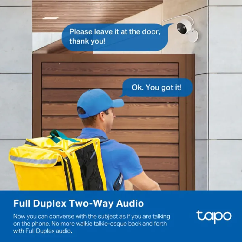 Tapo C120 Wi-Fi AI Indoor & Outdoor Security Camera 2K 4MP 3.17mm (Mic) (Full Color) Tapo C120 Wi-Fi AI Indoor & Outdoor Security Camera 2K 4MP 3.17mm (Mic) (Full Color)