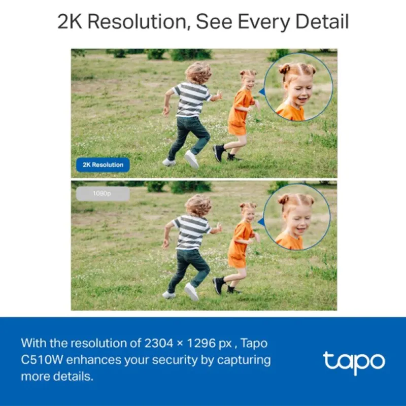 Tapo C510W V2 Wi-Fi Pan & Tilt Outdoor Security Camera 2K 3MP 3.9mm (Mic) Tapo C510W V2 Wi-Fi Pan & Tilt Outdoor Security Camera 2K 3MP 3.9mm (Mic)