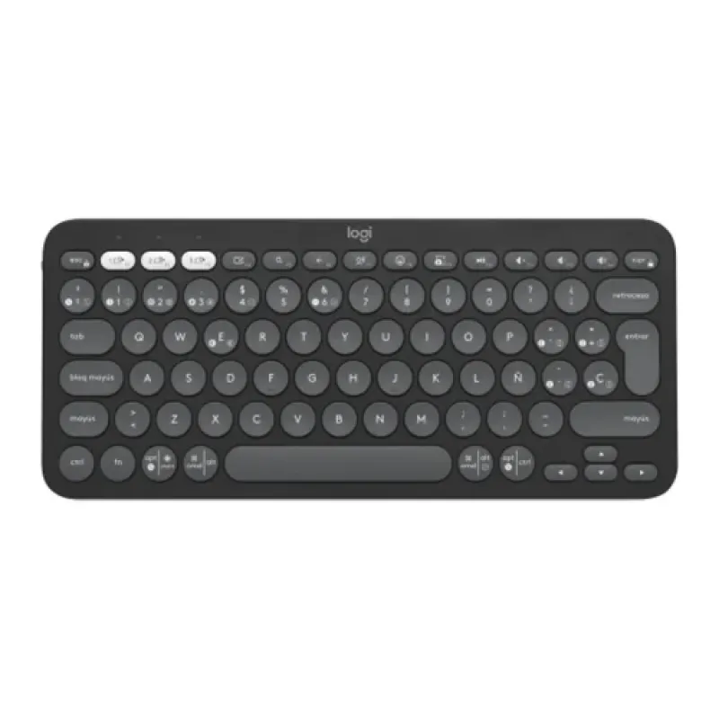 Logitech PEBBLE KEYS 2 K380s Slim, Minimalist Bluetooth Keyboard With Customizable Keys - Black Logitech PEBBLE KEYS 2 K380s Slim, Minimalist Bluetooth Keyboard With Customizable Keys - Black