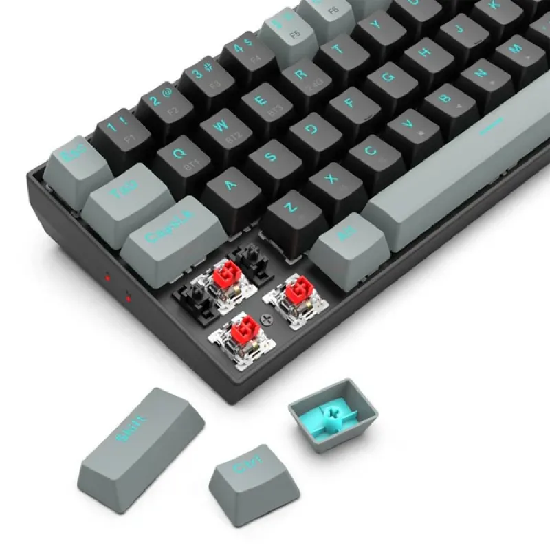 Redragon Gwern Dual Mode Wireless Bluetooth Mechanical Keyboard - Red Switch, Black/Grey Redragon Gwern Dual Mode Wireless Bluetooth Mechanical Keyboard - Red Switch, Black/Grey