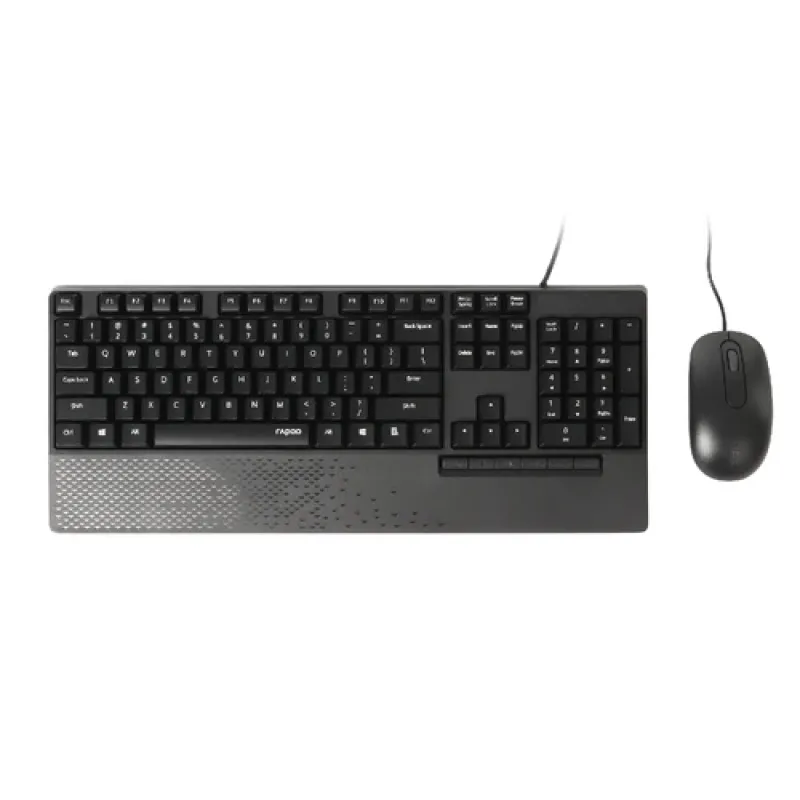 Rapoo Keyboard Combo, NX2000, Spill-Resistant keyboard and Mouse Design - Black Rapoo Keyboard Combo, NX2000, Spill-Resistant keyboard and Mouse Design - Black