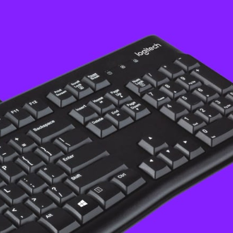 Logitech K120 Wired Keyboard, Arabic Layout, USB – Comfortable & Durable Typing - Black Logitech K120 Wired Keyboard, Arabic Layout, USB – Comfortable & Durable Typing - Black