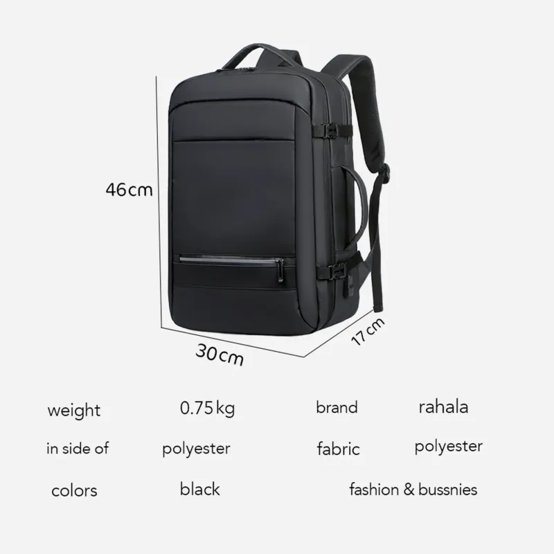 Rahala RAL 5302 laptop backpack-Black Rahala RAL 5302 laptop backpack-Black