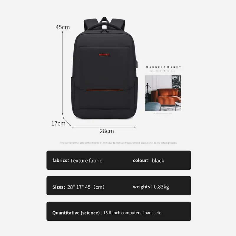 Rahala RAL 901 laptop backpack-Black Rahala RAL 901 laptop backpack-Black