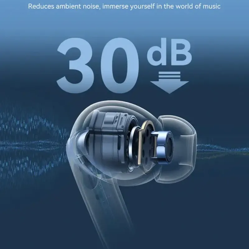 Joyroom Funpods Wireless Earbuds with Noise Cancelling - JR-FN2, White Joyroom Funpods Wireless Earbuds with Noise Cancelling - JR-FN2, White