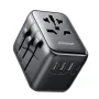 Joyroom Universal Travel Adapter, AC and 5 USB Ports - JR-TCW02, Black, 65 Watt