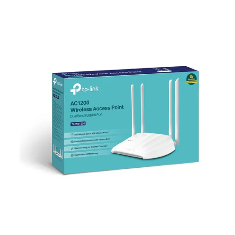 TP-LINK AC1200 Wireless Access Point - TL-WA1201 - White TP-LINK AC1200 Wireless Access Point - TL-WA1201 - White
