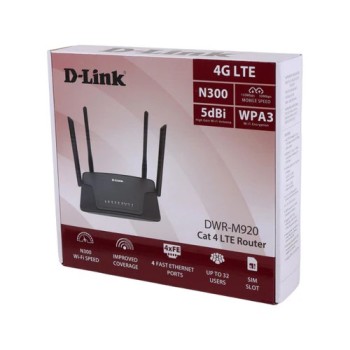 D-Link Wireless LTE 4G N300 Router - DWR-M920 - Black