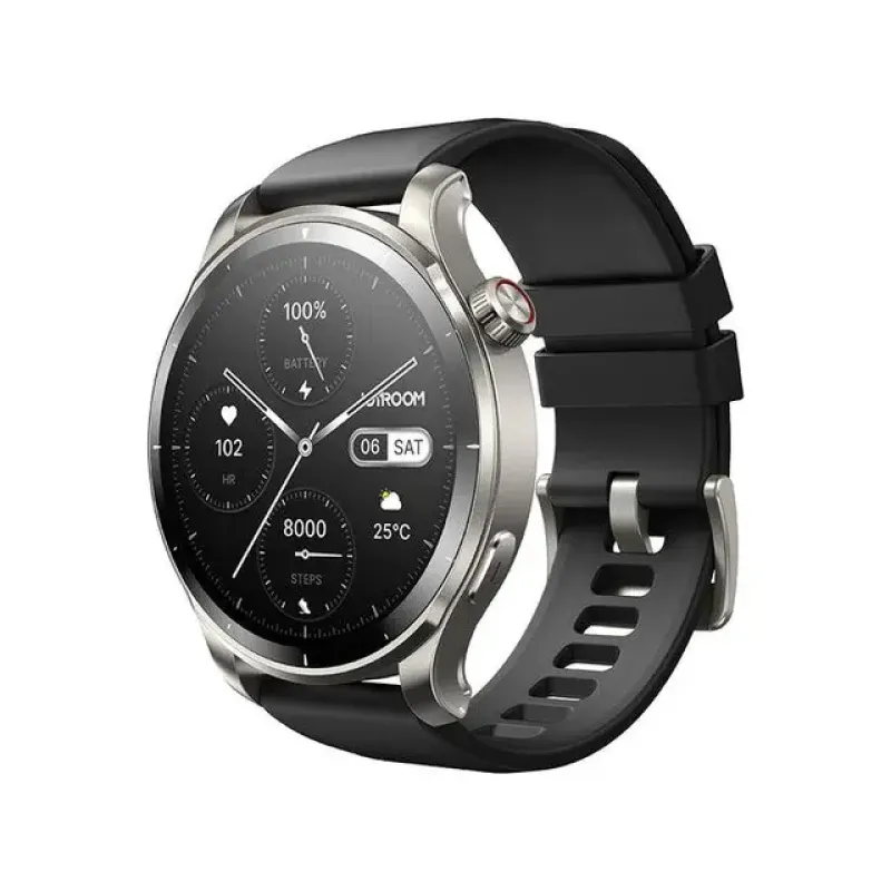 Joyroom Venture Series Smart Watch, Silver Case and Sunset Grey Strap- JR-FV1, Grey, 1.43 Inch
