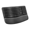 Logitech Wave Keys Wireless Ergonomic Keyboard with Cushioned Palm Rest Graphite Logitech Wave Keys Wireless Ergonomic Keyboard with Cushioned Palm Rest Graphite
