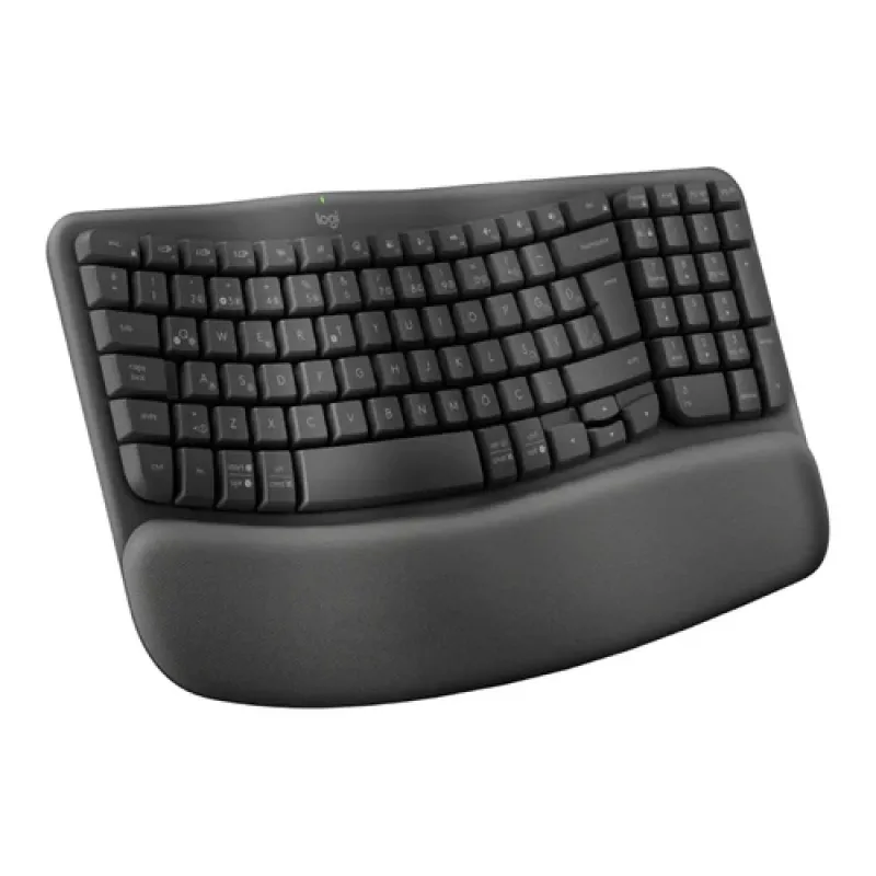 Logitech Wave Keys Wireless Ergonomic Keyboard with Cushioned Palm Rest Graphite Logitech Wave Keys Wireless Ergonomic Keyboard with Cushioned Palm Rest Graphite