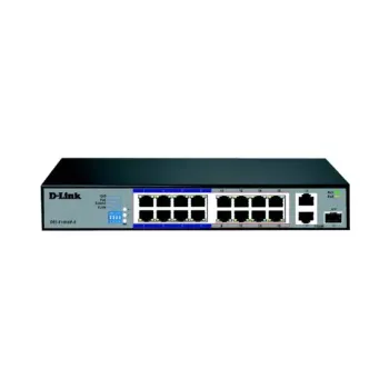 D-Link DES-F1016P-E PoE+ Surveillance Switch, 16-Port Ethernet 10/100Mbps