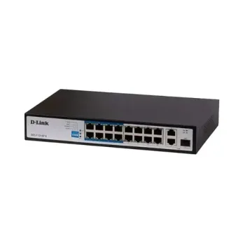 D-Link DES-F1016P-E PoE+ Surveillance Switch, 16-Port Ethernet 10/100Mbps D-Link DES-F1016P-E PoE+ Surveillance Switch, 16-Port Ethernet 10/100Mbps